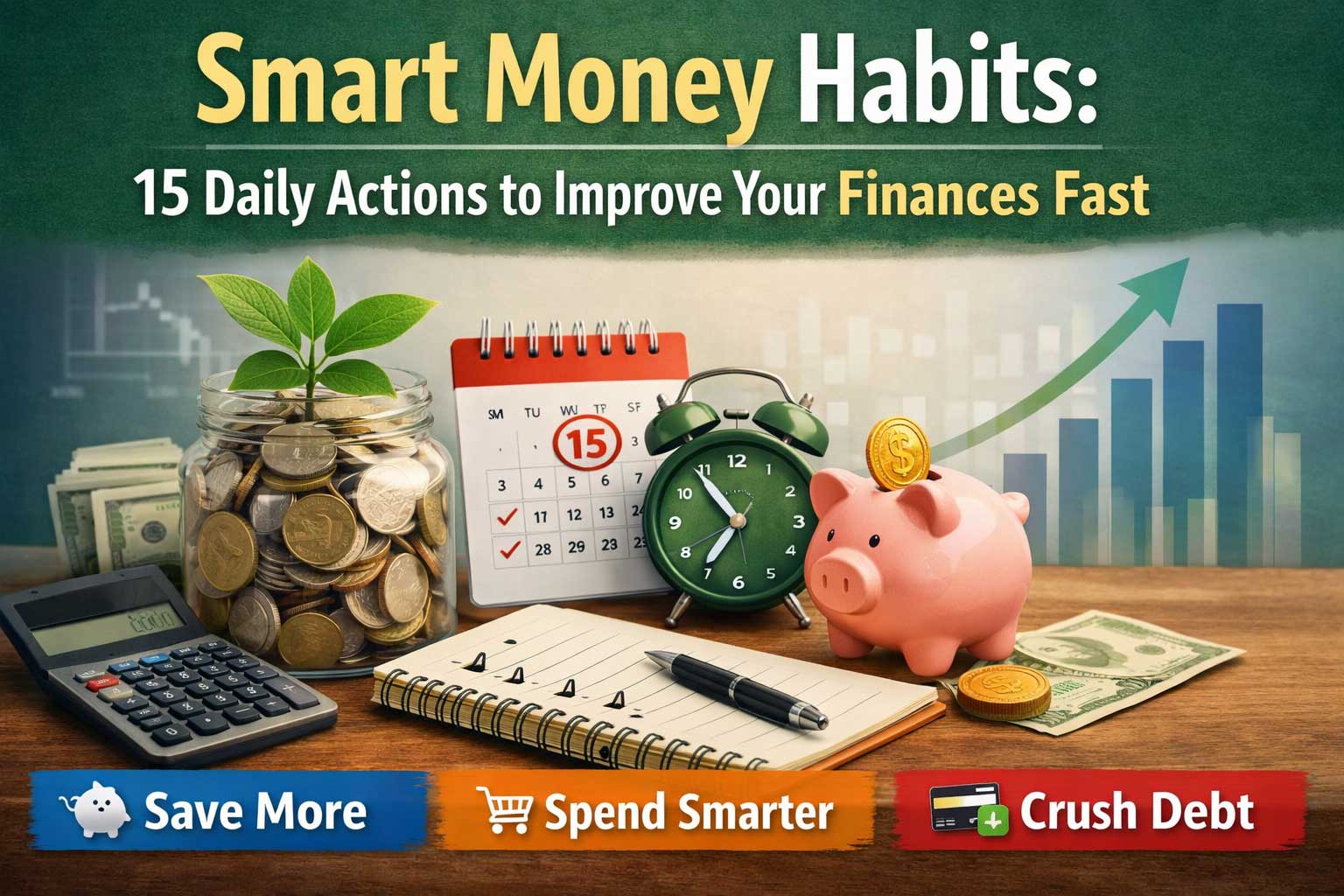 Smart Money Habits: 15 Daily Actions to Improve Your Finances Fast (Without Feeling Deprived)